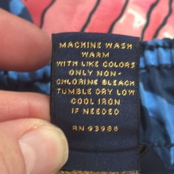 Brooks Brothers 346 Men Mesh Lined Pink Fish Swim Trunks Shorts Pink Blue L Larg - Picture 5 of 6